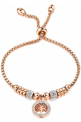 Reiko Bracciale in acciaio con Cubic Zirconia Rosato