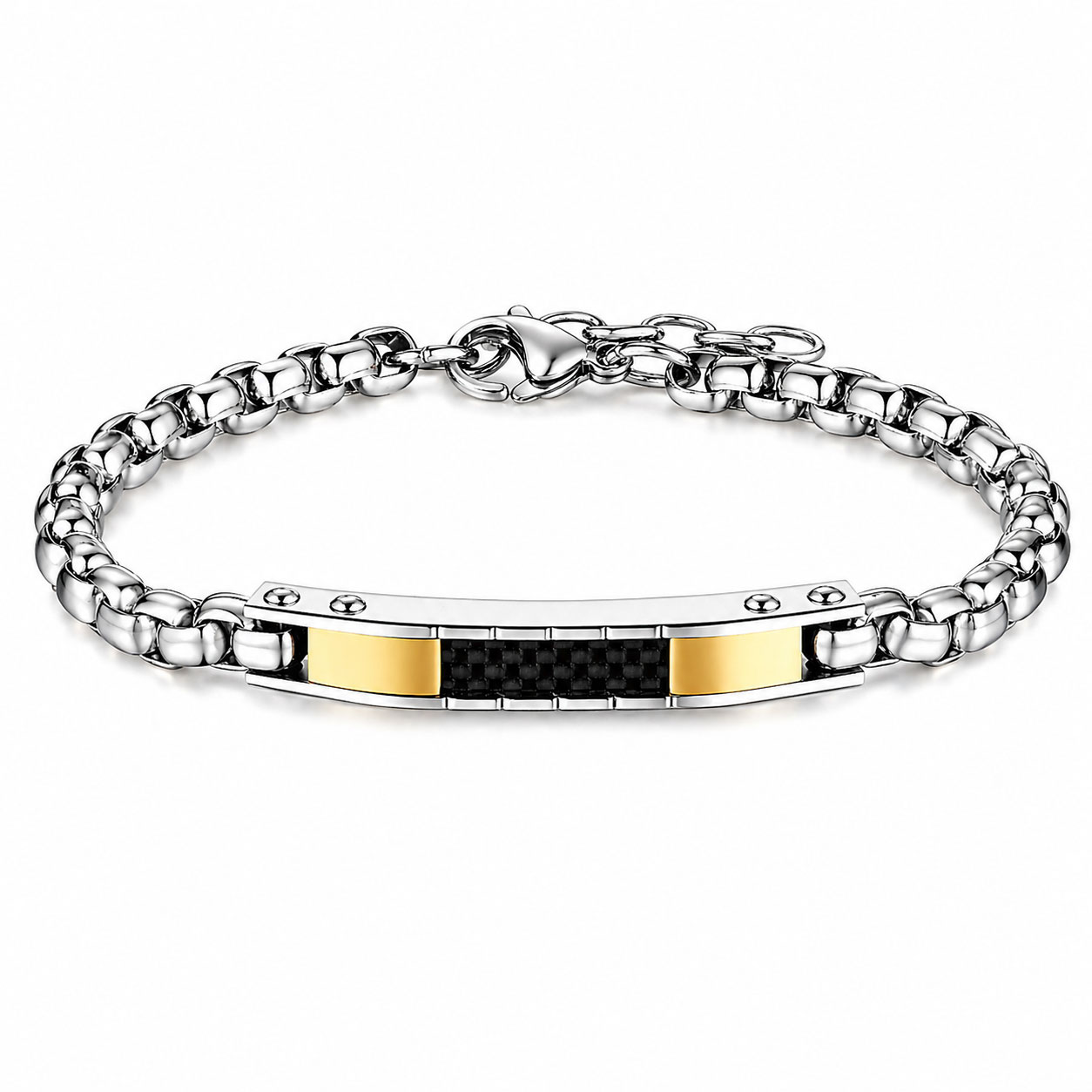 Reiko Bracciale in acciaio con fibra di carbonio