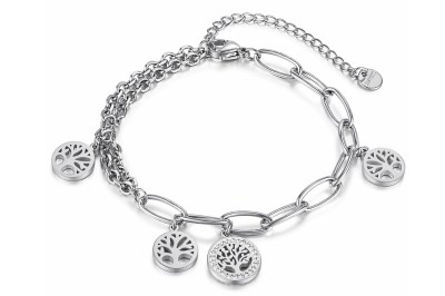 Reiko Bracciale in acciaio con Cubic Zirconia