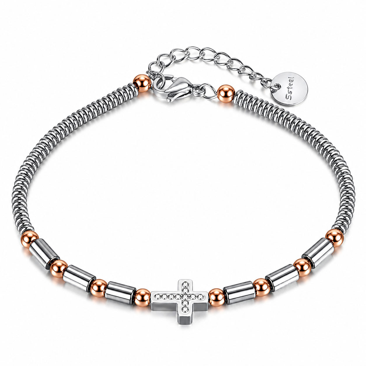 Reiko Bracciale in acciaio con Hematite