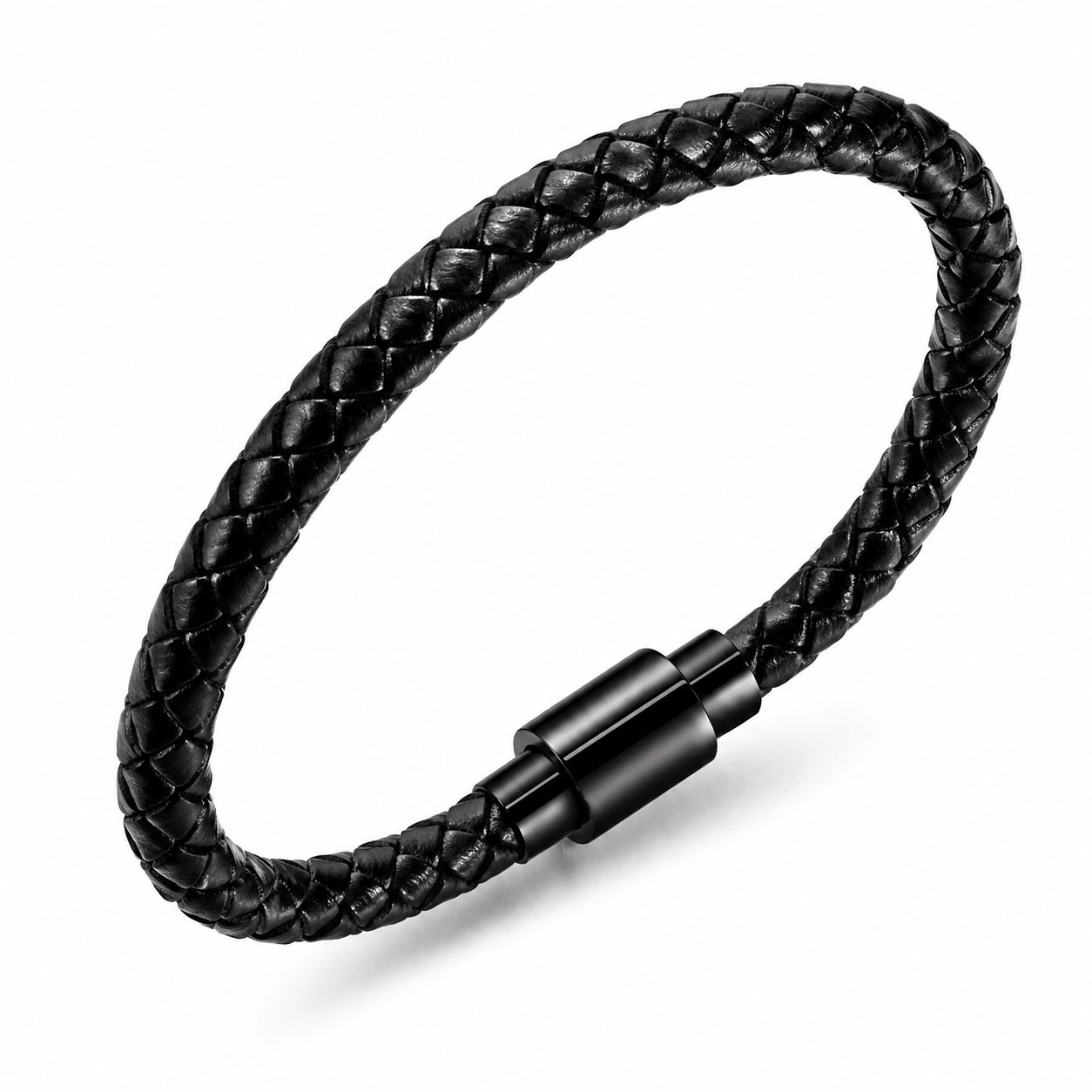 Reiko Bracciale in acciaio con pelle sintetica