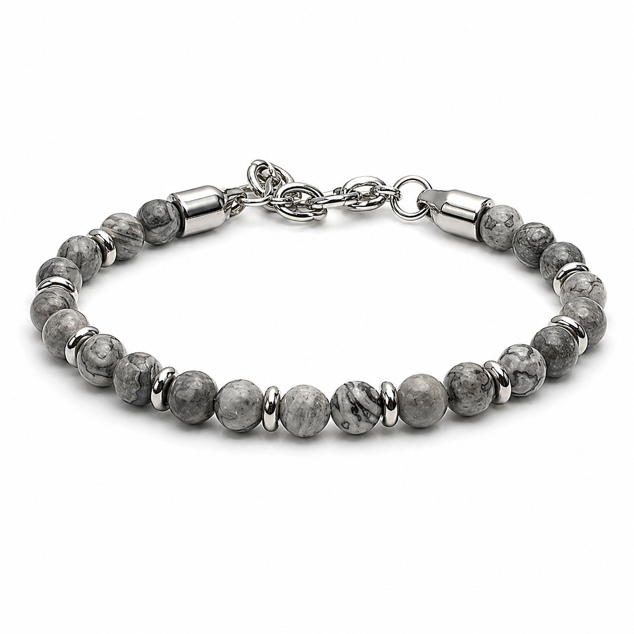 Reiko Bracciale in acciaio Map Stone