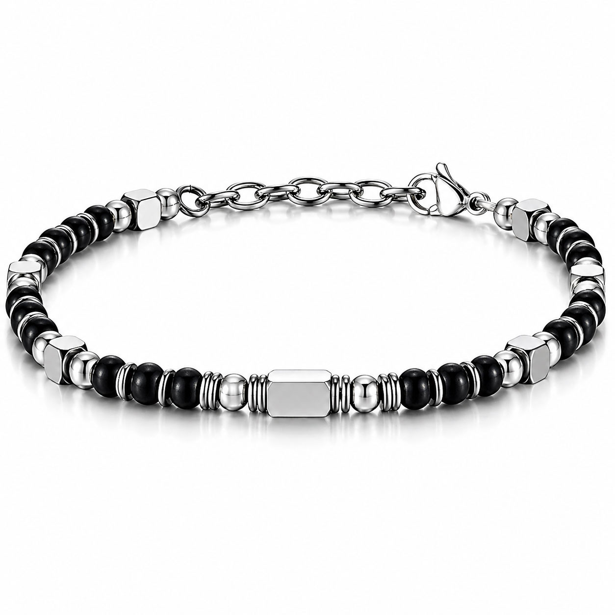 Reiko Bracciale in acciaio Obsidian