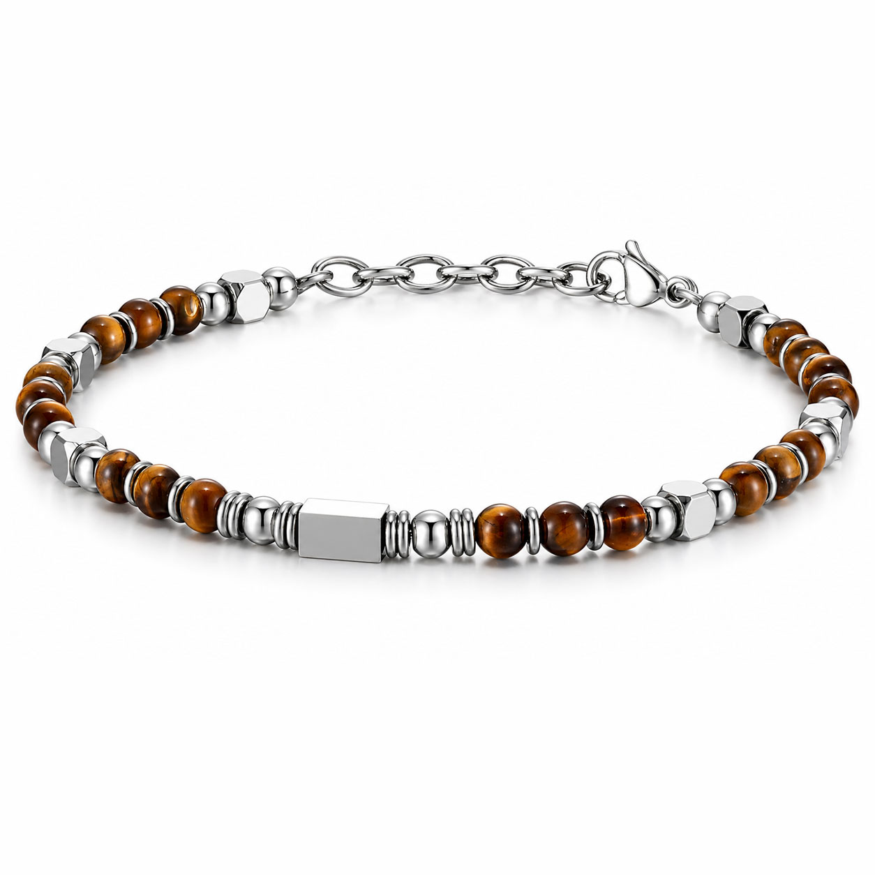 Reiko Bracciale in acciaio Yellow Tiger Eye